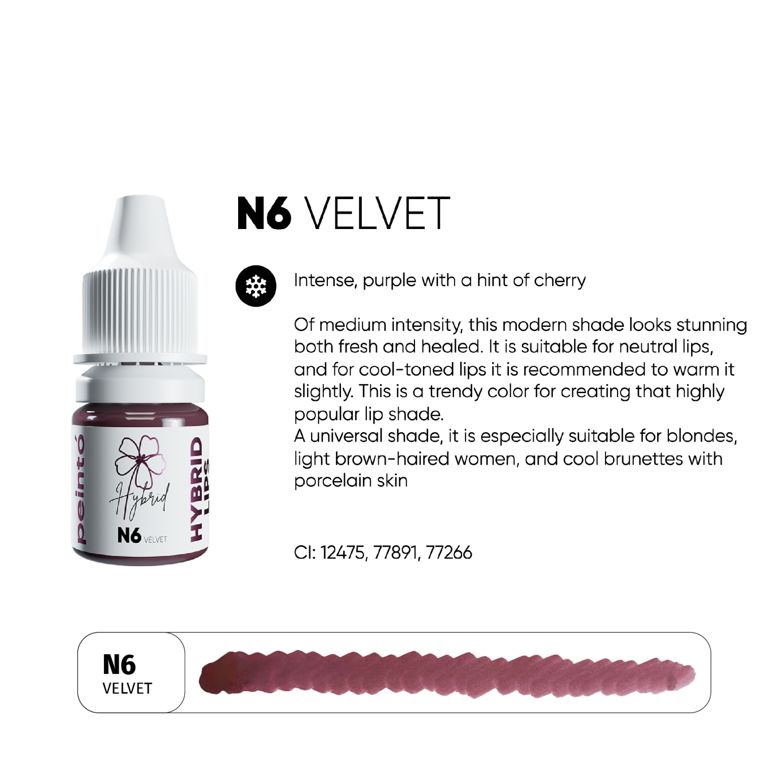 PEINTO ტუჩის პიგმენტები N6 Velvet